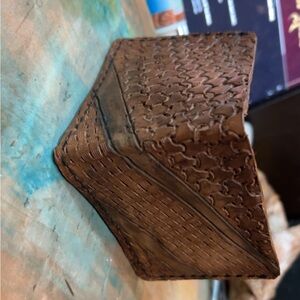 Brown Textured Leather Wallet